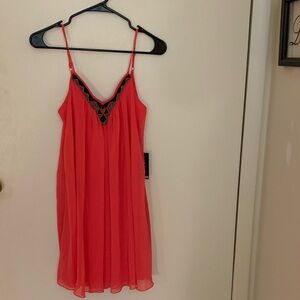Coral Mini Dress with beading Detail